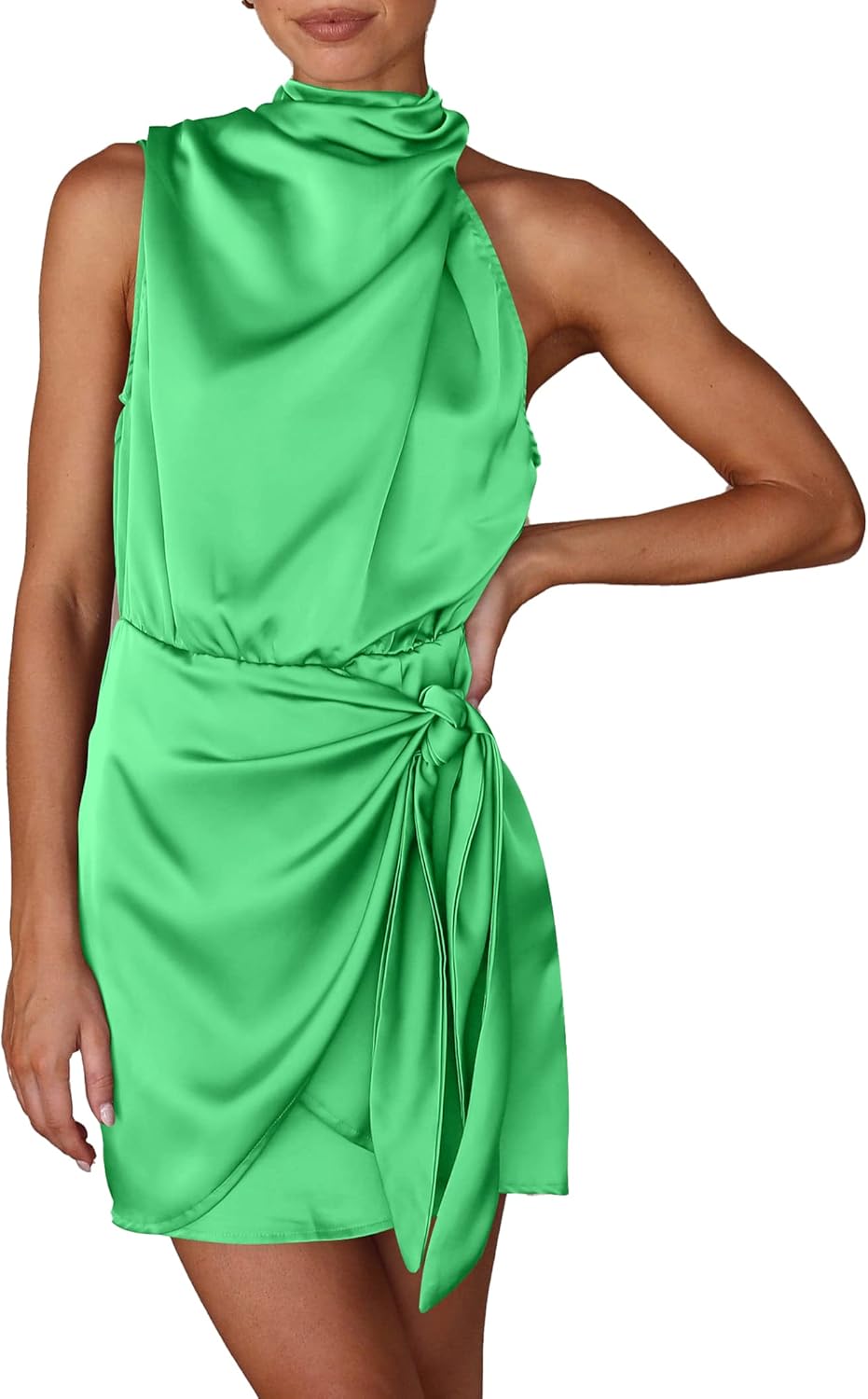 PRETTYGARDEN Women's Satin Dress for Summer Parties and Events