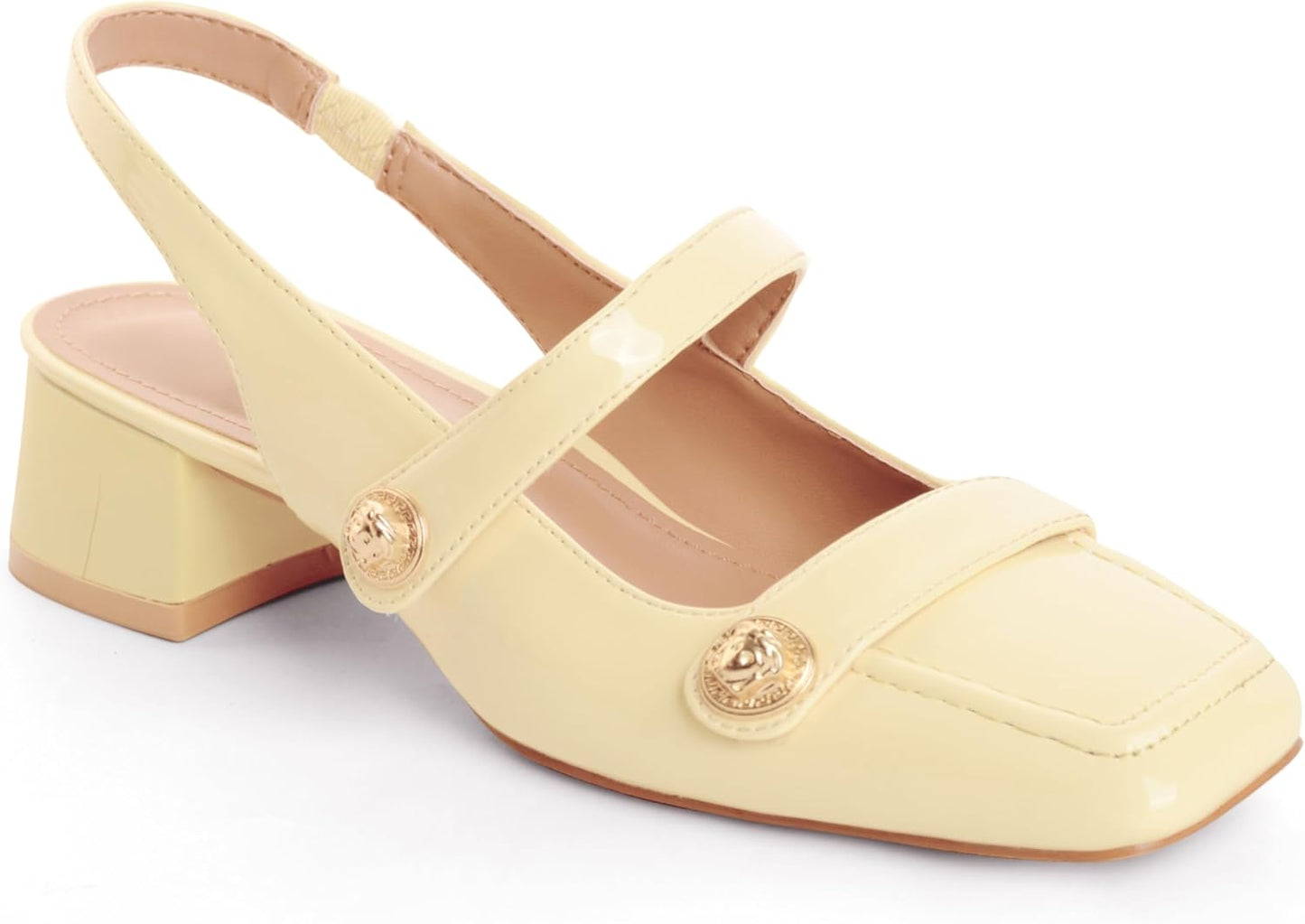 Slingback Mary Jane Heels for Women with Low Block Heel Style