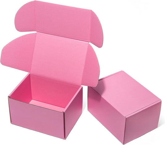 Pink Shipping Boxes for Small Business - Cute 25 Pack Mailers