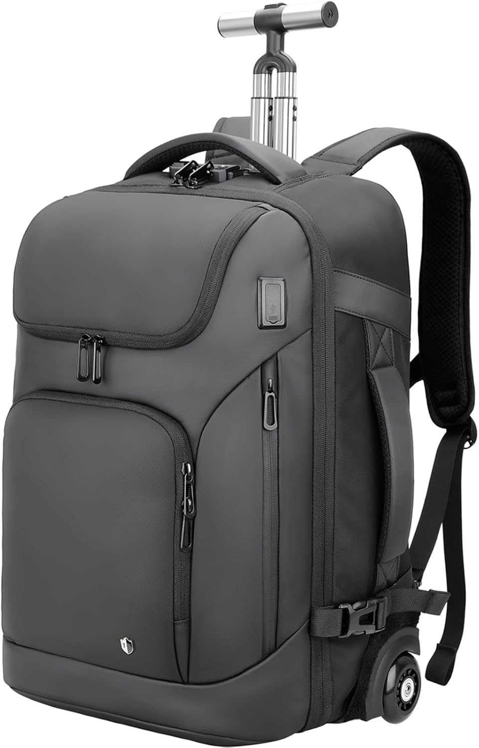 Rolling Backpack for 17.3in Laptop with USB Ports and Wheels