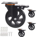 5 Inch Caster Wheels 2400Lbs Set of 4 - Heavy Duty Dual Locking