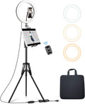 Elitehood 12 Ring Light with Tripod Stand (72 in) - Dimmable LED