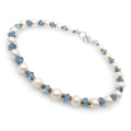 Citrine Gemstone and Freshwater Pearl Bracelet 6 in - Elegant Gift