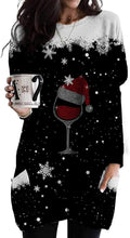 Womens Shirt with Pocket Loose Casual Tunic Top - Cozy Holiday Dress