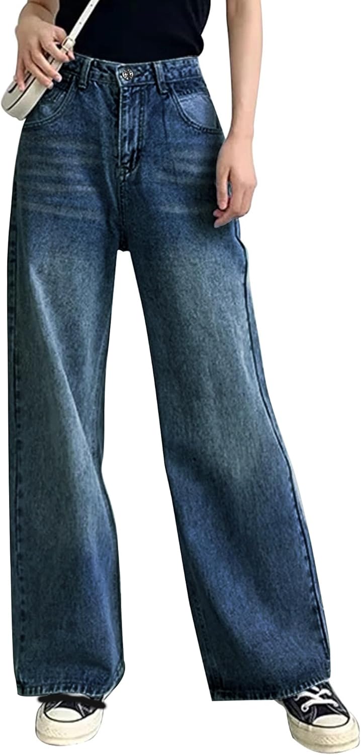 Baggy Wide Leg Jeans for Women High Waisted Trendy Flare Denim