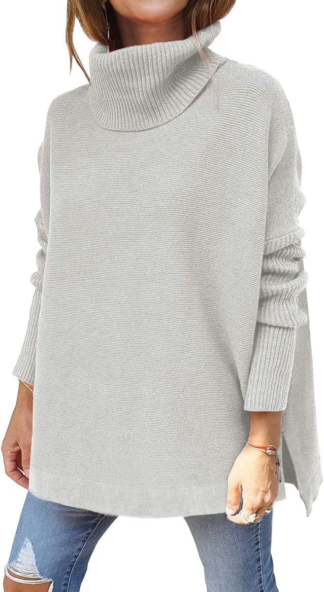 LILLUSORY Women's Turtleneck Oversized Sweater for All Occasions