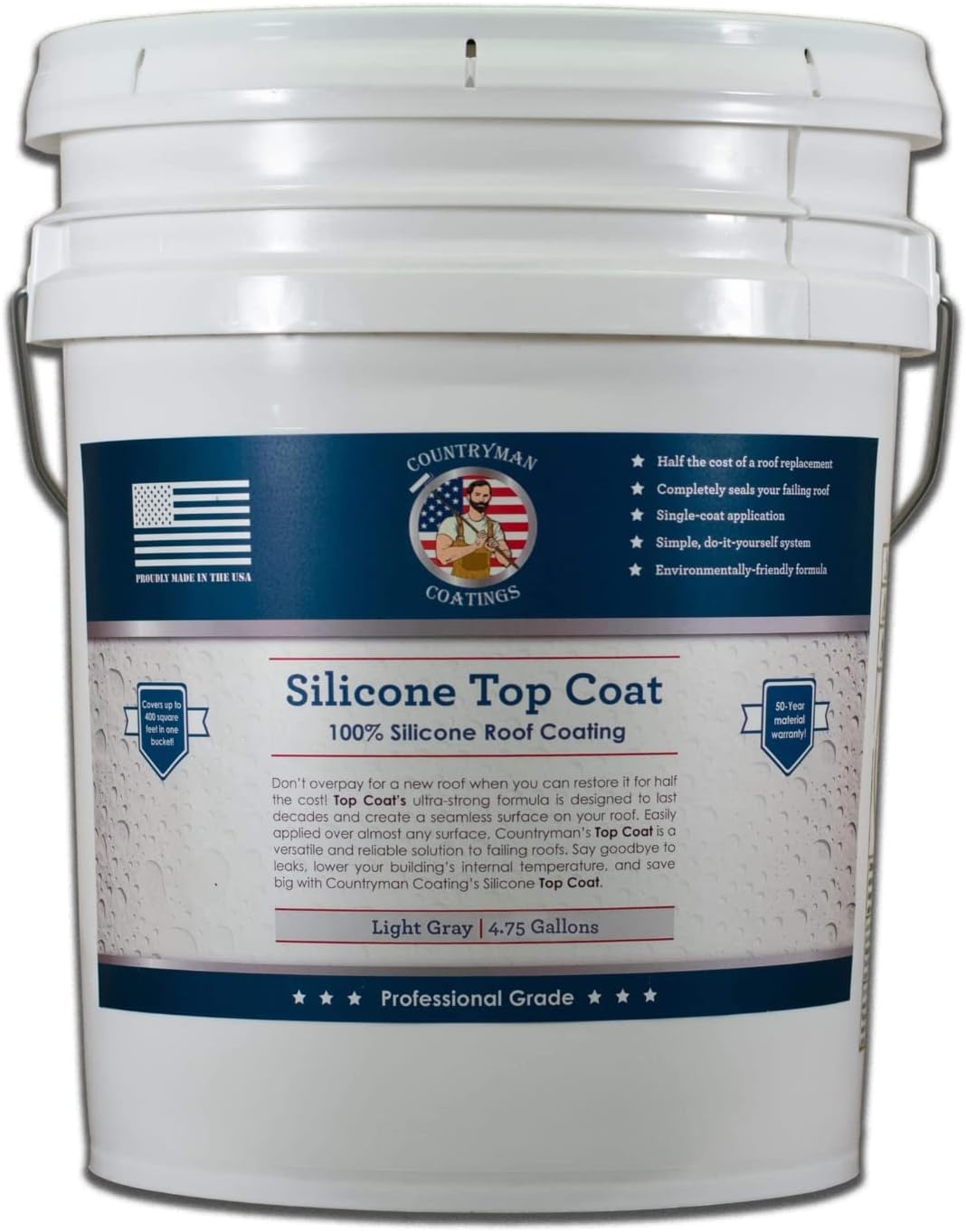 Countryman Coatings 100% Silicone Roof Coating for Easy Repair