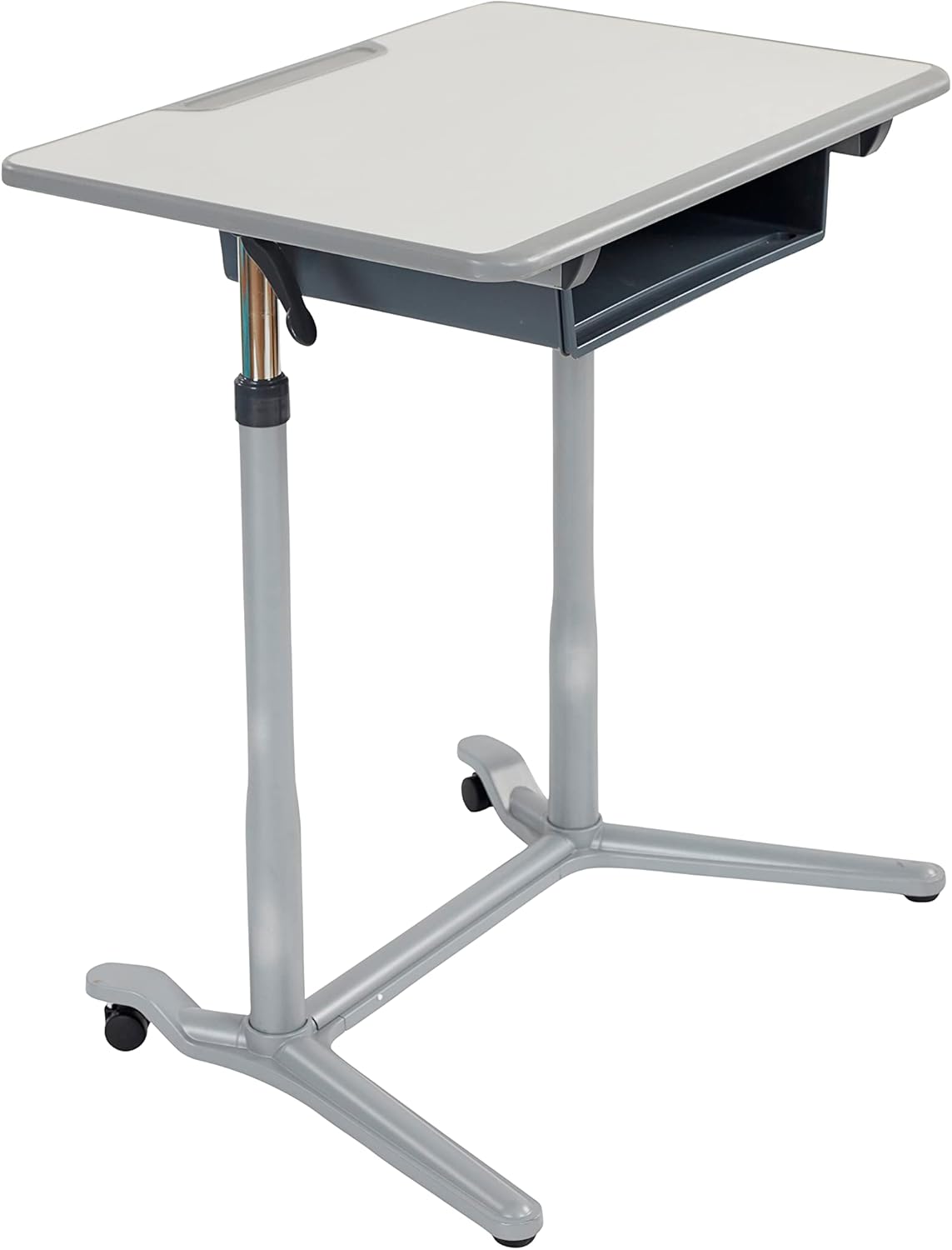 ECR4Kids Mobile Sit Stand Desk - Adjustable & Storage
