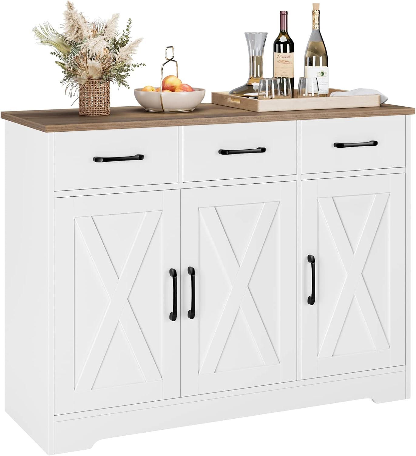 Farmhouse Buffet Cabinet with Barn Doors