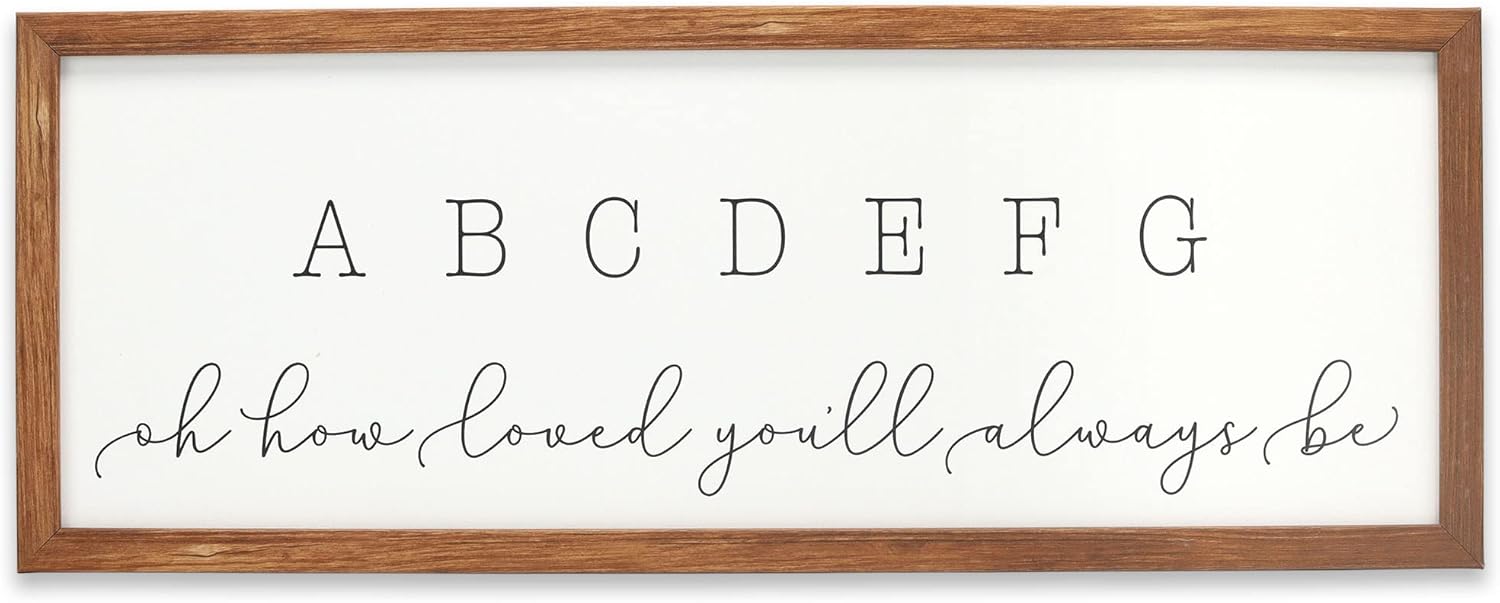 Large Modern Alphabet Nursery Wall Art for Sweet Baby Decor