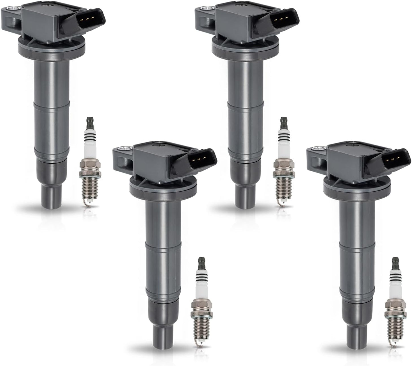 ENA Pack of 4 UF333 Ignition Coils and Spark Plugs for Toyota