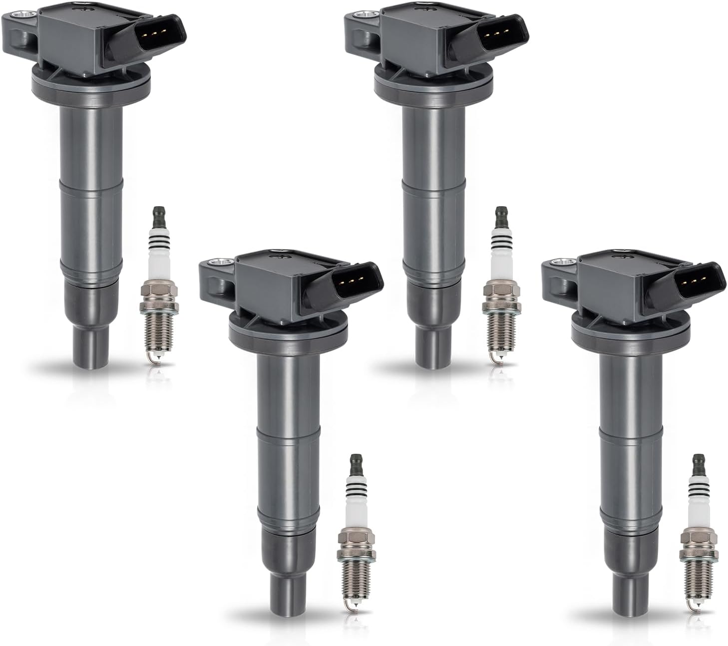 ENA Pack of 4 UF333 Ignition Coils and Spark Plugs for Toyota