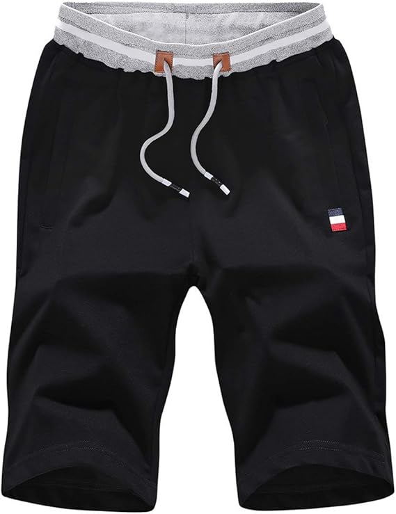 FoxQ Mens Casual Athletic Running Shorts with Zipper Pockets