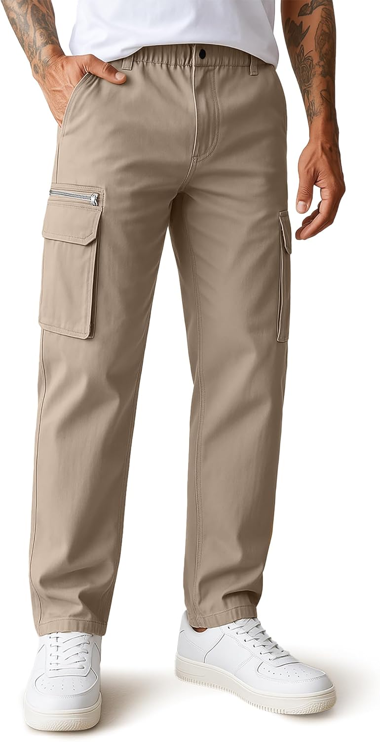 COOFANDY Men's Cotton Cargo Pants for Comfort and Style