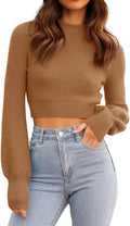 GeGekoko Womens Ribbed Knit Cropped Sweater - Cozy Stylish Crop
