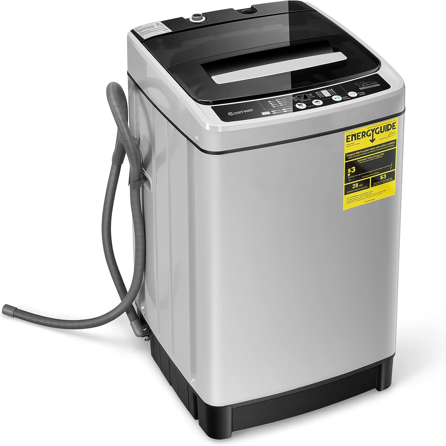 COSTWAY Portable Washing Machine with 11Lbs Capacity and LED Display