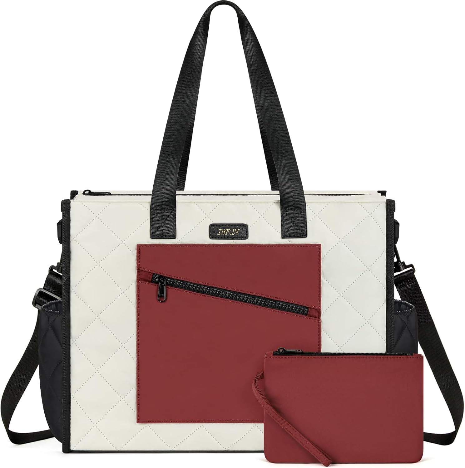 IBFUN Utility Tote Bag with 14 Pockets for Work and Travel