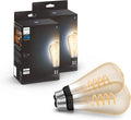 Philips Hue Smart 60W ST23 Filament LED Bulb 2-Pack - Warm-to-Cool