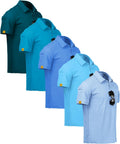 Mens Polo Shirts 5 Pack Short Sleeve Athletic Golf Polo - Breathable