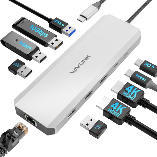 WAVLINK 10G Dual HDMI Dock: Ultimate Connectivity!