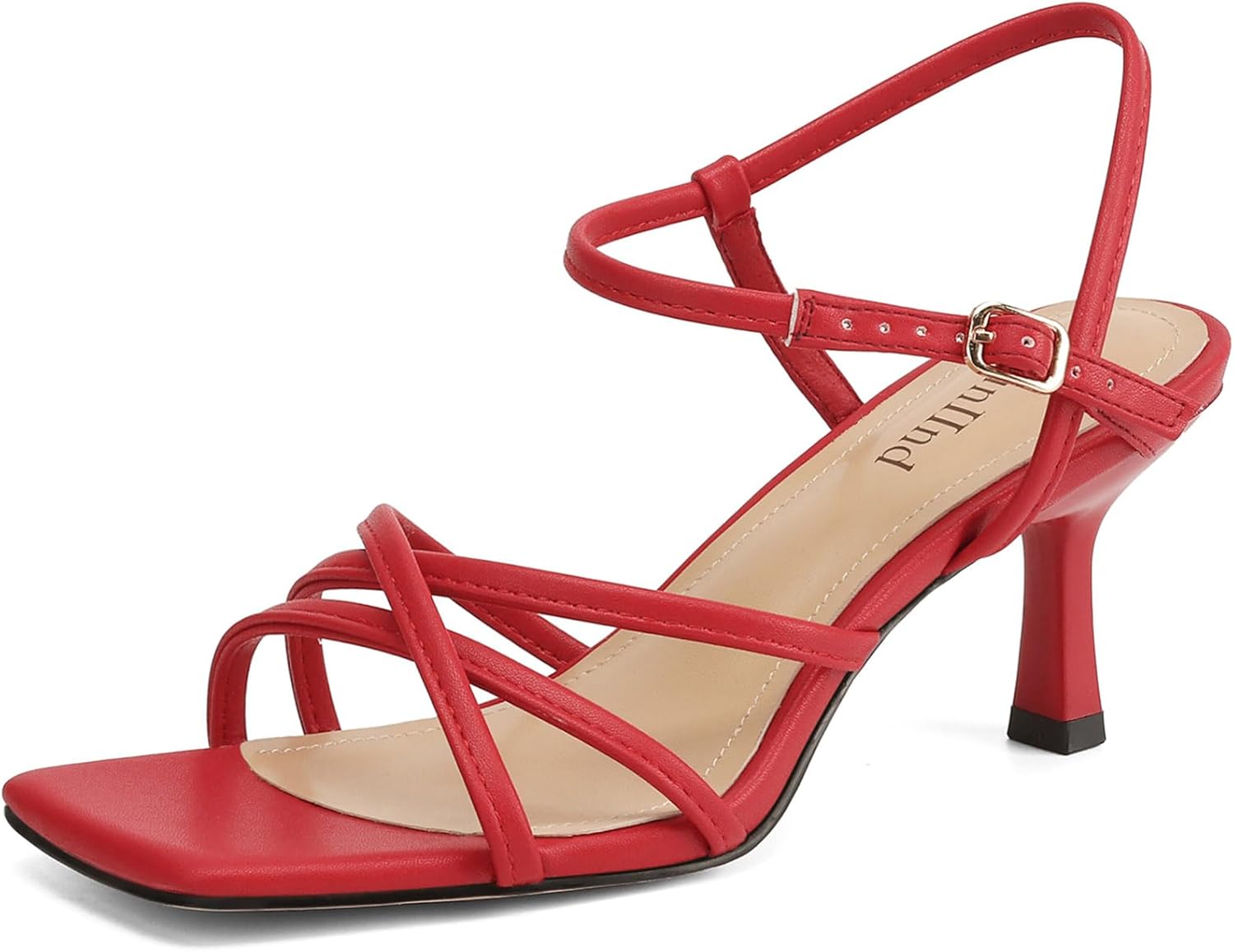 Women's Sandals Square Open Toe Kitten Heels for Comfy Style
