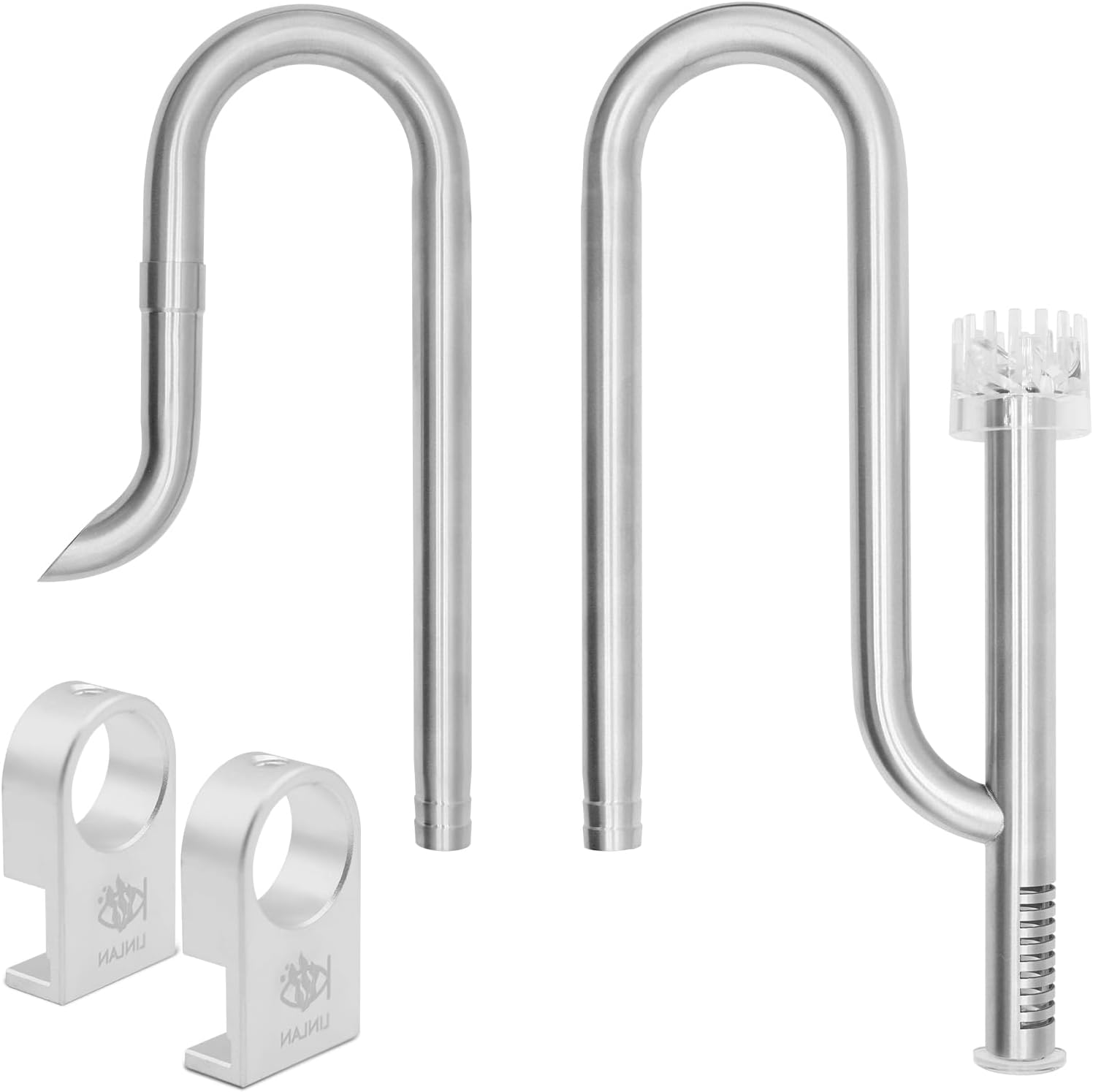 LINLAN 304 Stainless Steel Lily Pipe Set for Rimless Aquariums