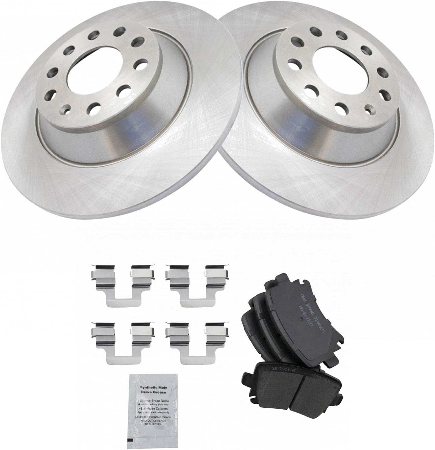 TRQ Rear Brake Pad & Rotor Kit for Audi A6 Quattro 2006-2011