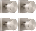coolnews Brushed Nickel Dummy Door Knobs 4 Pack - Single Sided Satin