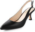 Ankis Women's Slingback Kitten Heels Closed Pointed Toe 2.5in - Dress