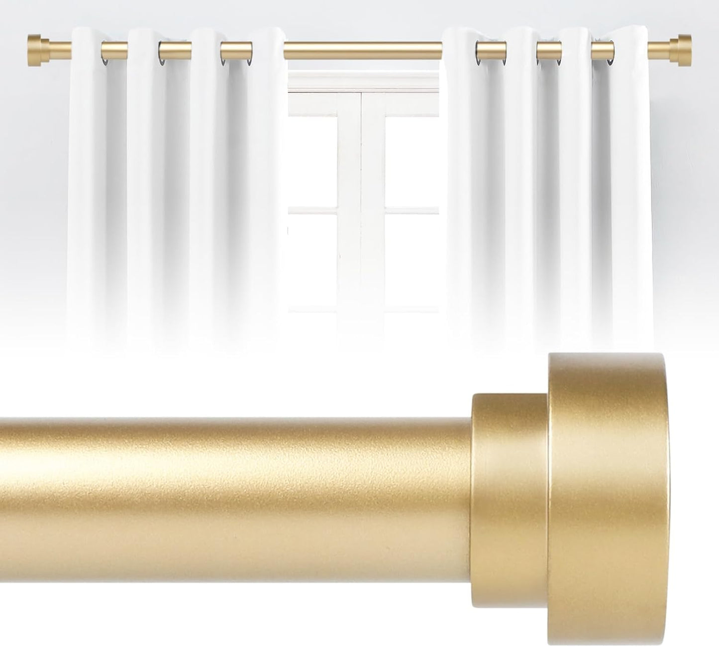 Premium 10ft Adjustable Gold Curtain Rod ~ Heavy-Duty & Modern!