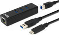 Plugable 3-Port USB 3.0 Hub with Gigabit Ethernet - Portable