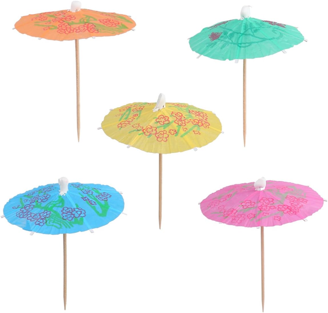 Colorful Cocktail Umbrella Picks - 50pcs