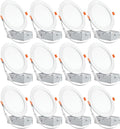 12 Pack 6 Inch Ultra-Thin LED Recessed Ceiling Light - Bright, Low