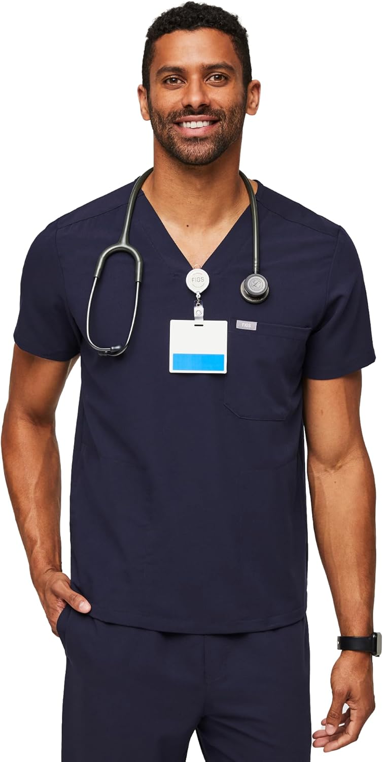 FIGS Chisec Scrub Top for Men with 3 Pockets and Comfort