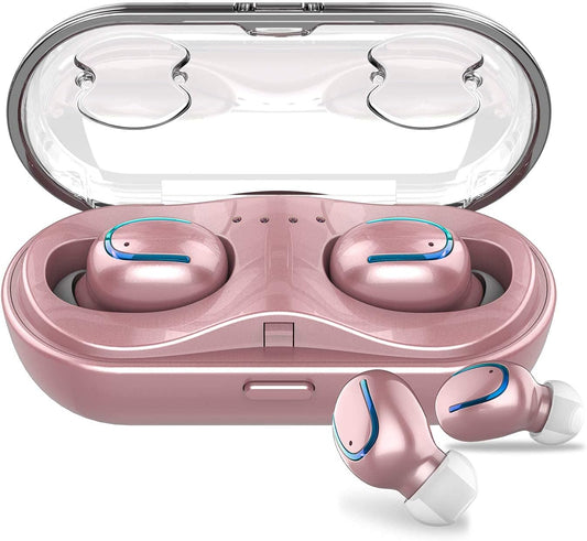 Obbug Rose Gold Earbuds: 48h Playtime, IPX7 Waterproof, Noise Cancelling