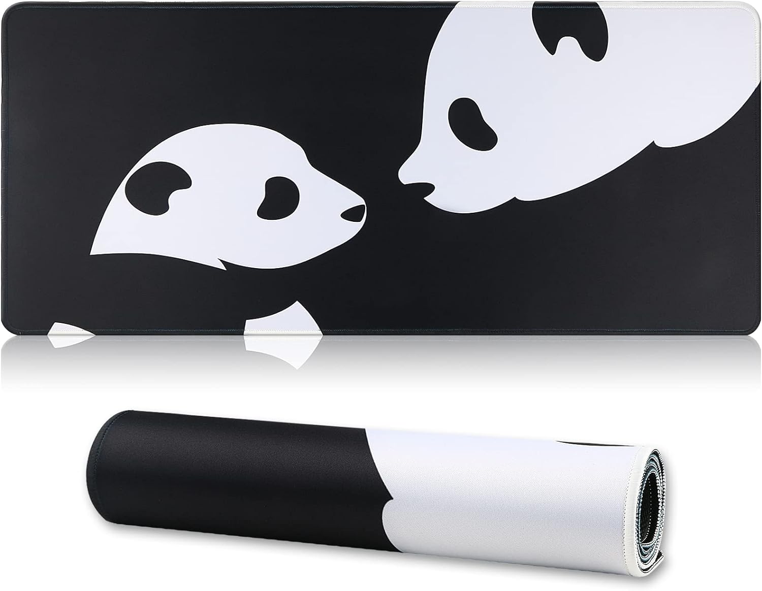 XL Panda Gaming Mouse Pad - Non-Slip Base, Stitched Edges