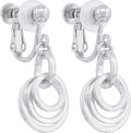 Dainty Round Minimalist Sterling Silver Dangle Earrings for Women