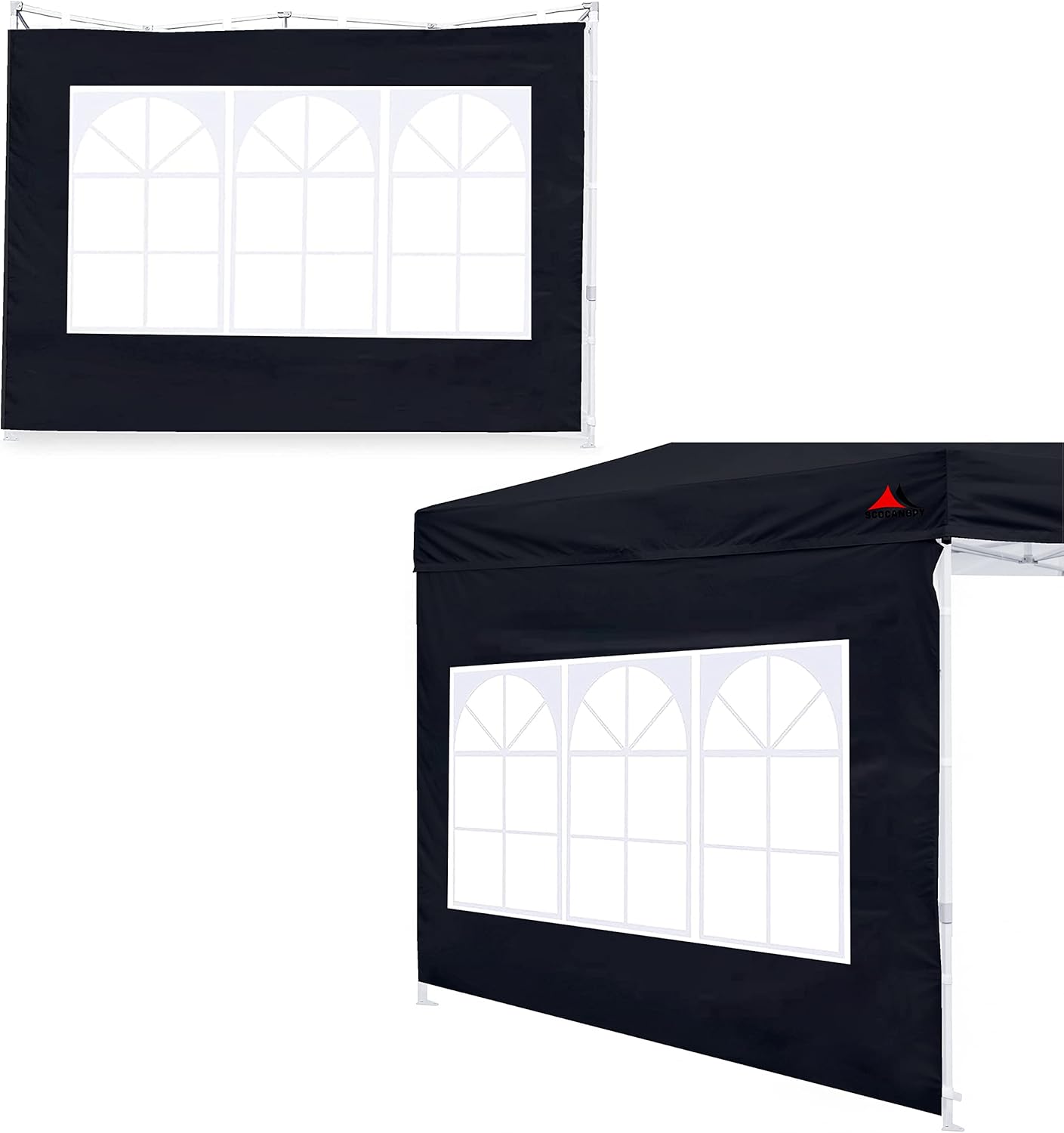 SCOCANOPY SideWall with Window for 10x10 Canopy Frame, Black