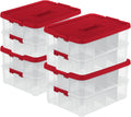 Sterilite 4-Pack 2-Layer Ornament Box - Stackable Holiday Organizer