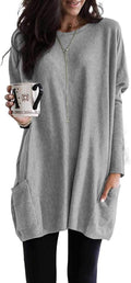 Womens Fall Long Sleeve Pullover Tunic Tops - Cozy Casual Fit