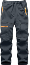 Kids Boy Snow Waterproof Softshell Pants - Fleece Lined Insulated
