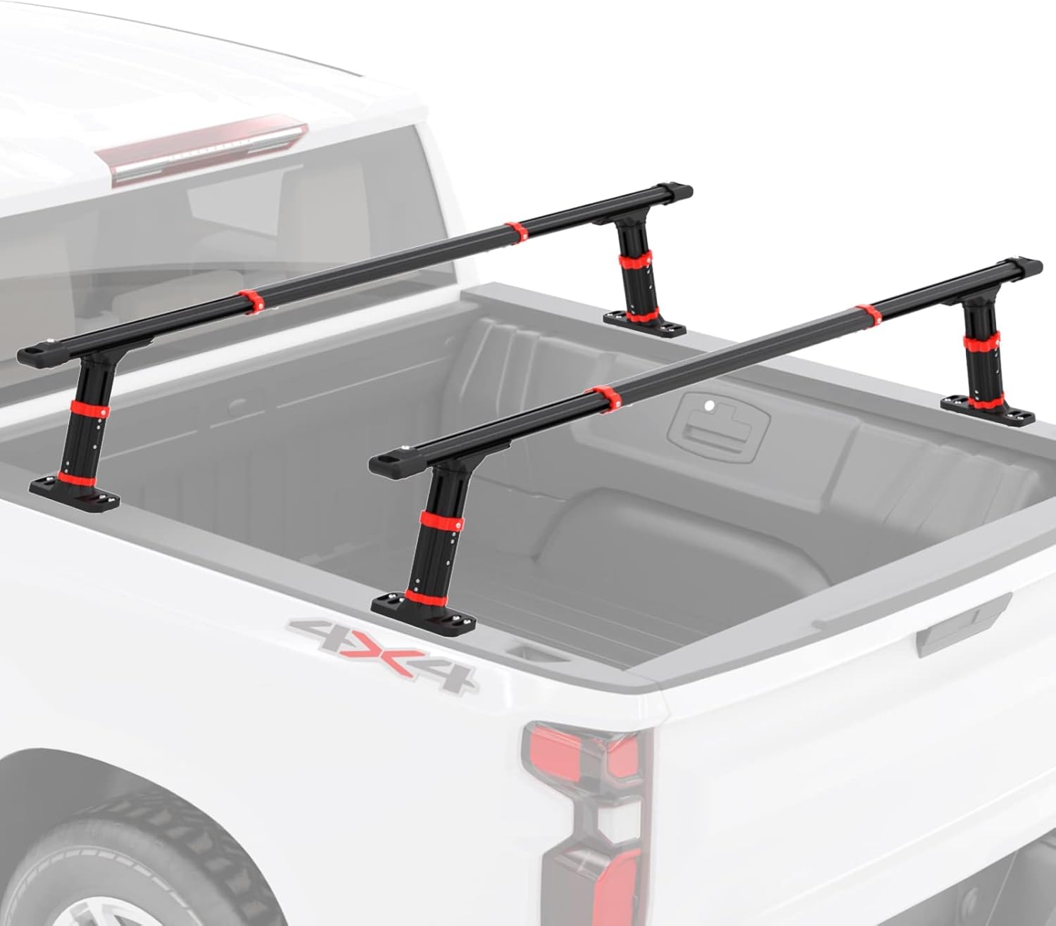 800lbs Capacity Aluminum Truck Bed Rack - Low Profile 2 Bars Set