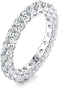 Moissanite Eternity 925 Sterling Silver Wedding Ring - Sparkling