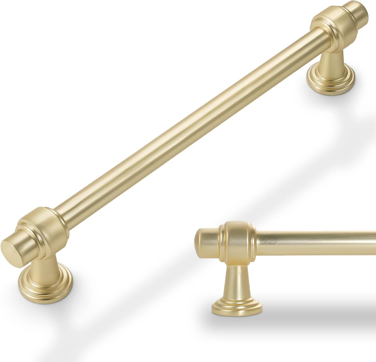 10 Pack Brushed Gold Cabinet Pulls for Kitchen and Bathroom