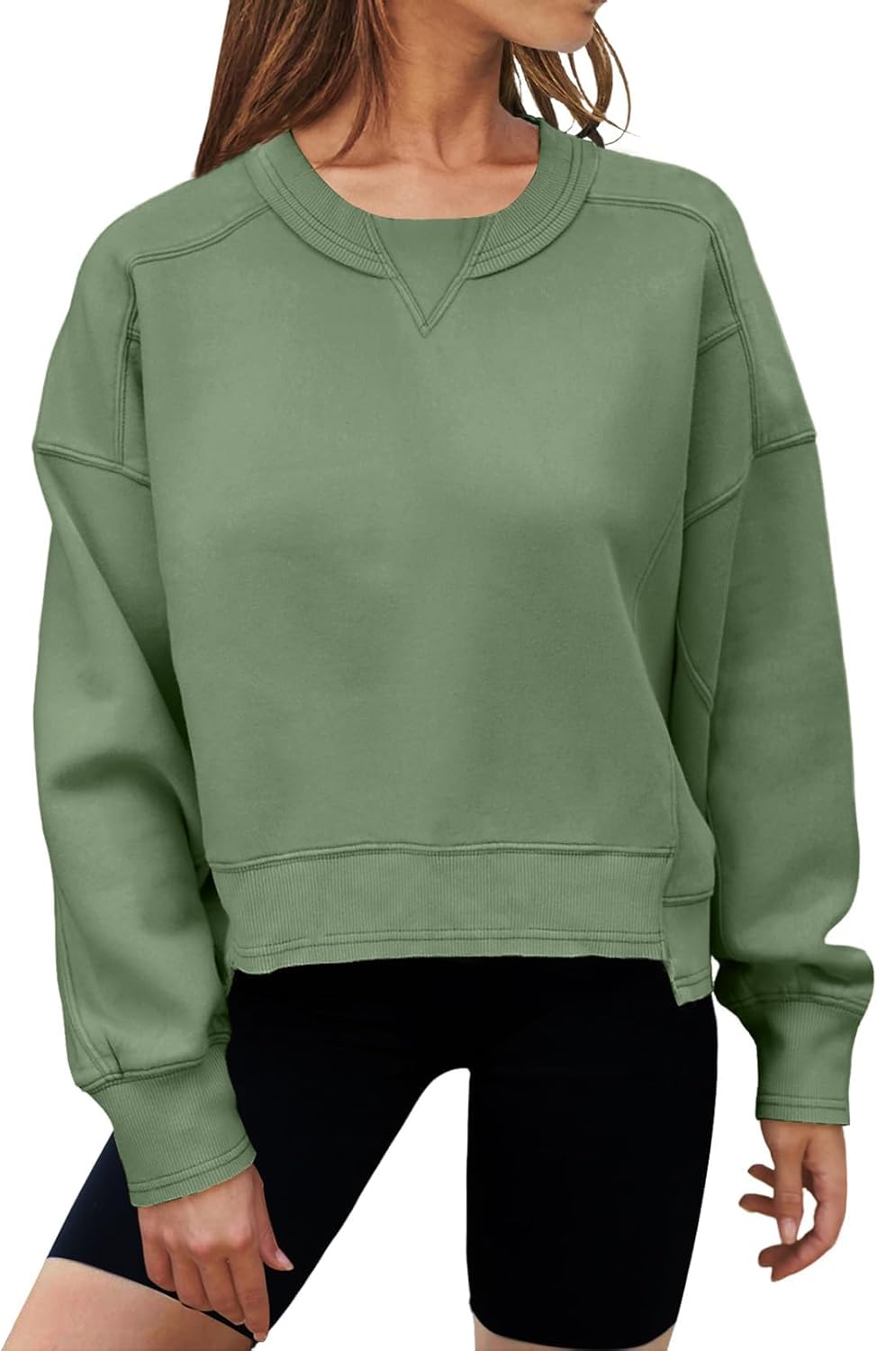 Trendy Women's Oversized Cropped Sweatshirt for Fall Outfits