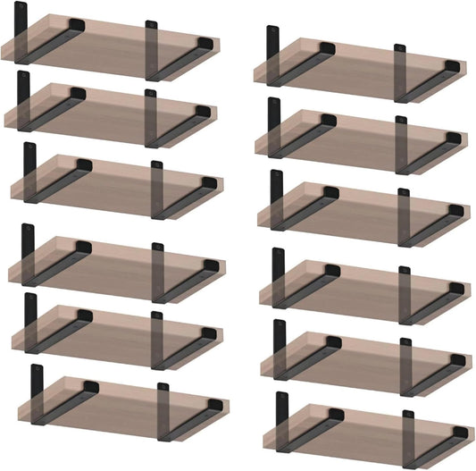 24 Pack Rustic Iron Wall Floating Shelf Brackets for Home Use