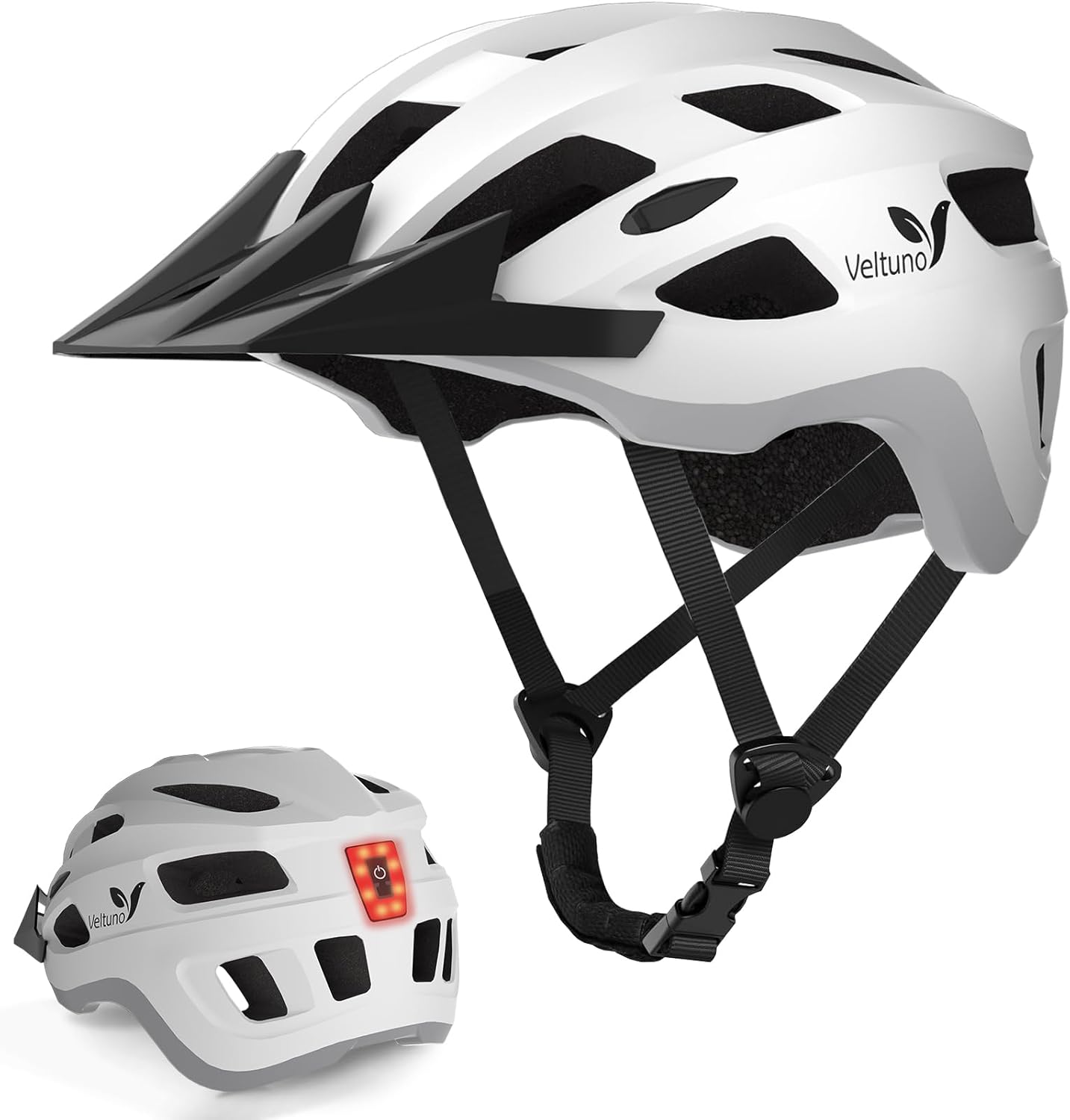 Veltuno Bike Helmet for Adults with LED Light and Visor