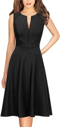 VFSHOW Womens Elegant Front Zipper Slim Work A-Line Dress