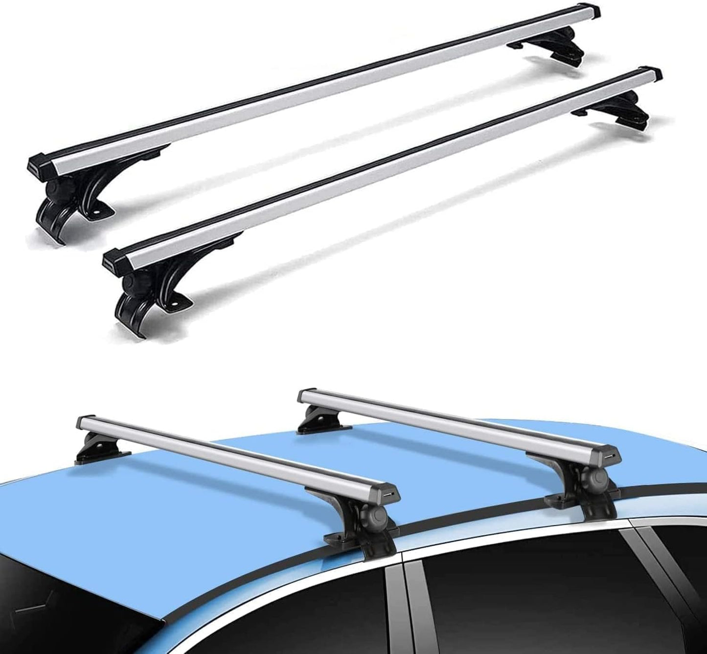 Universal Roof Rack Adjustable 48in Cross Bars for Vehicles