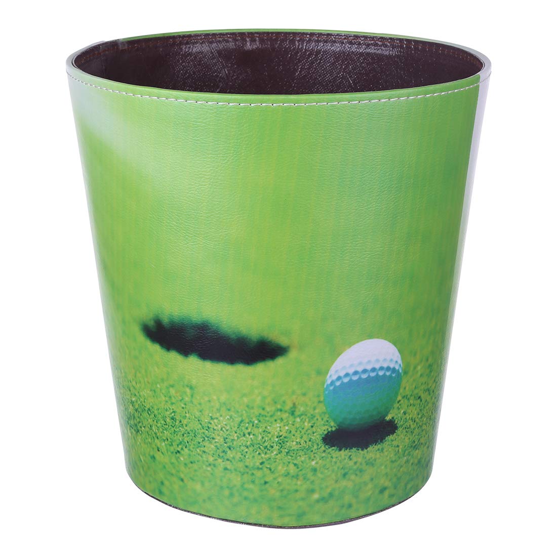 10L Decorative PU Leather Trash Can for Home and Office Use